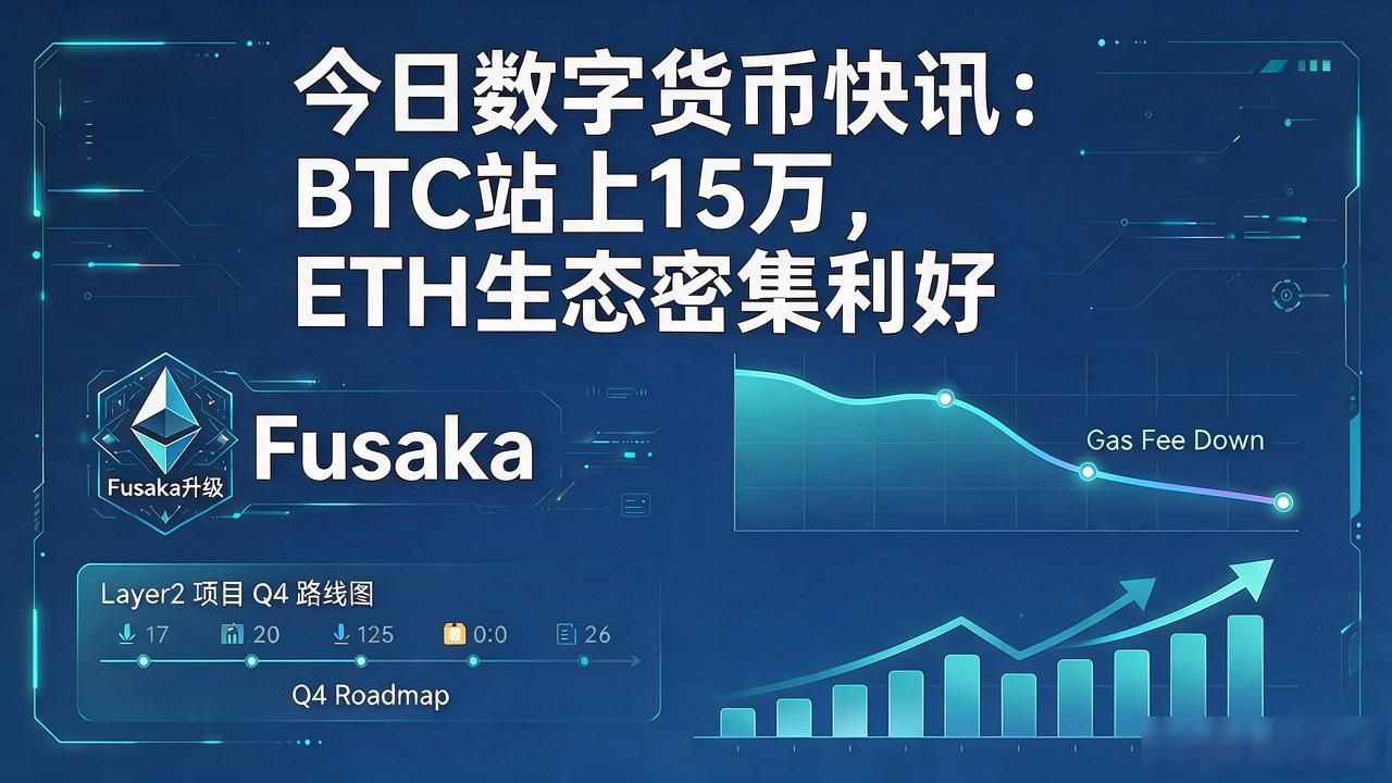 以太坊Fusaka升级Gas费下降40%_BTC突破15万美元机构配置意愿回升_数字货币今日快讯